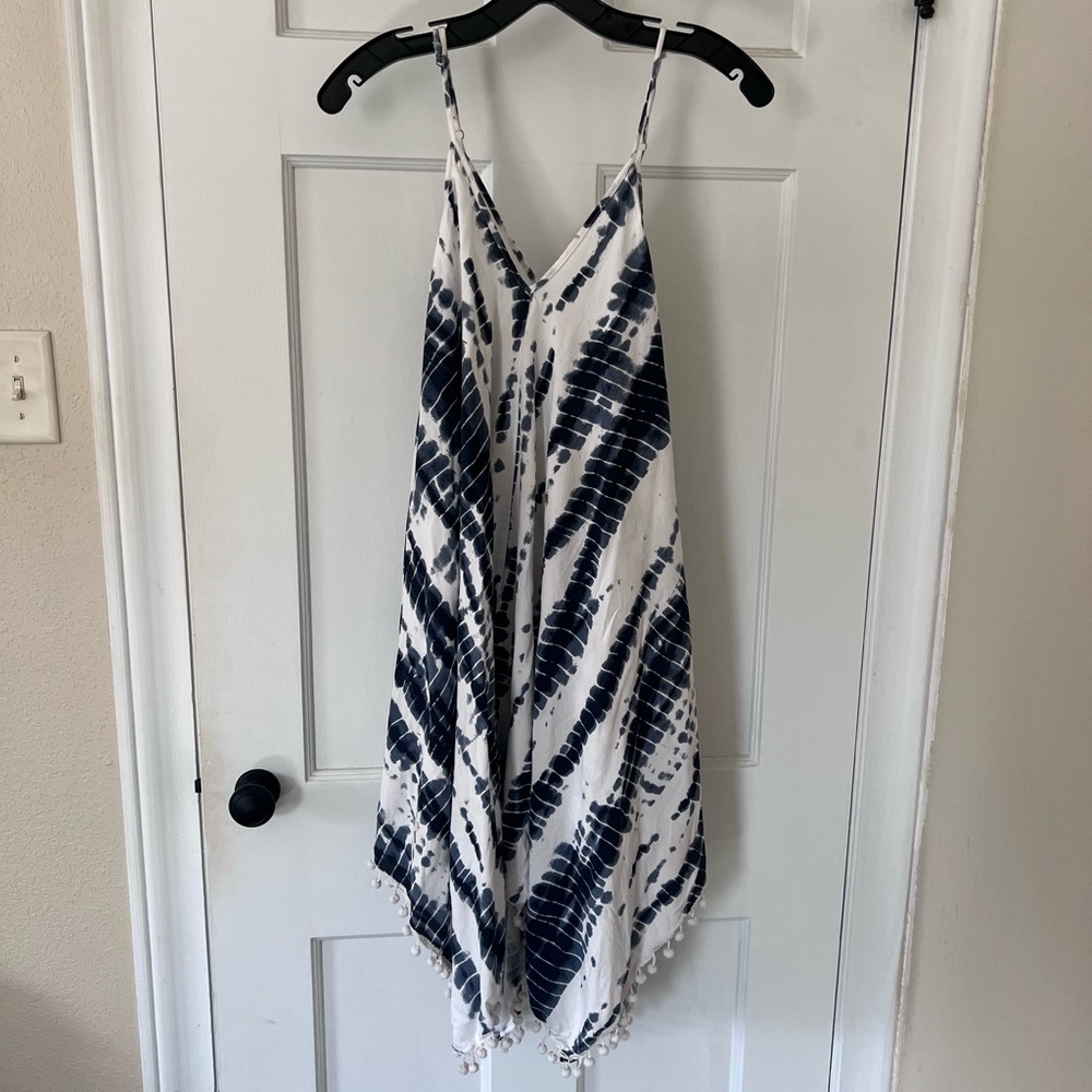 Blue and White Tie-Dye Dress